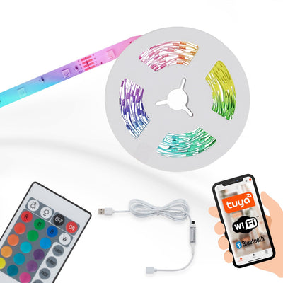 Briloner - USB Smart LED Strips - 2309150 - Musiksensor - Sprachsteuerung - kürzbar - selbstklebend - 500 x 10 cm (LxB)