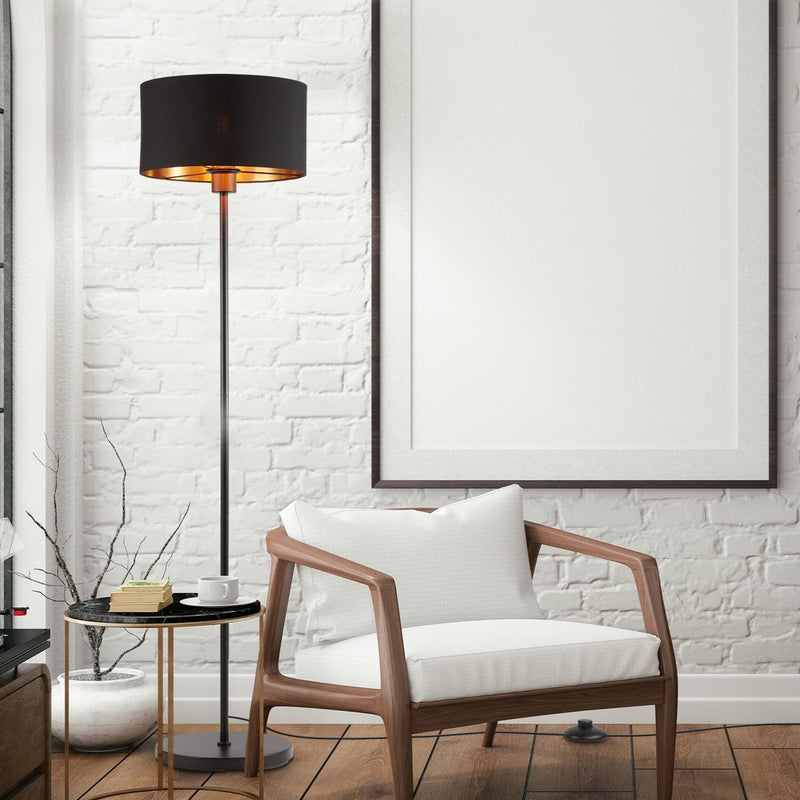 B.k.licht - Stehlampe - Wohnzimmerlampe - Industrielle Stehlampe - Stehlampe - mit E27-Fassung - H: 141,5 cm