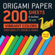 Origami-Papier 200 Blatt lebendige Farben 6 (15 cm)