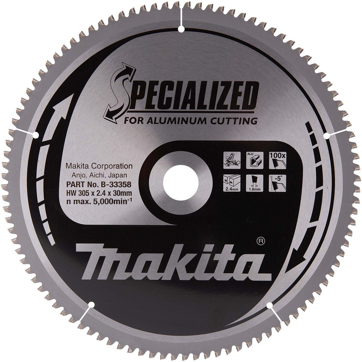 Makita Zubehör Kappsägeblatt | Aluminium | 305x30x2,4 100t -5g - b-33358