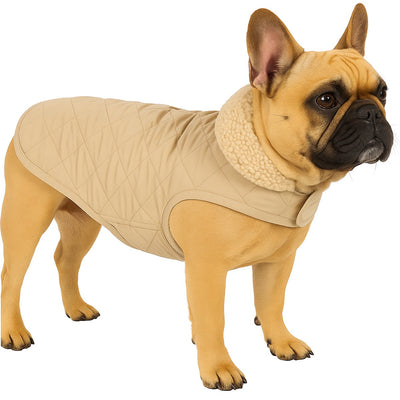 Flamingo-Hundemantel – Bonnie – Hundemantel – Winter-Hundejacken – wasserdichter Hundemantel – 35 cm – A: 35 cm, B: 34–38 cm, C: 50–54 cm – Beige