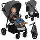 Lionelo Emerald Buggy Kinderwagen – bequeme Liegeposition 91 cm – leicht einhändig faltbar – geeignet für 6 Monate bis 4 Jahre – XXL-Verdeck UPF50+ – gelagerte EVA-Räder mit Federung – inklusive Getränkehalter