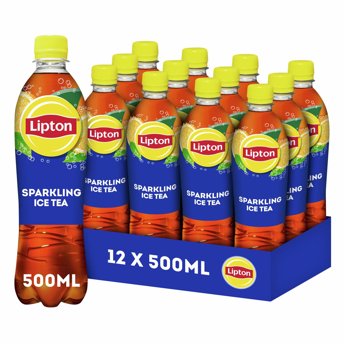 Lipton Eistee-Sprudelflasche – Original – kalorienarm – 12 x 500 ml – Vorteilspack