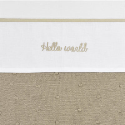 Meyco Baby Hello World Bettlaken – Sand – 75 x 100 cm – 0,3 Tog
