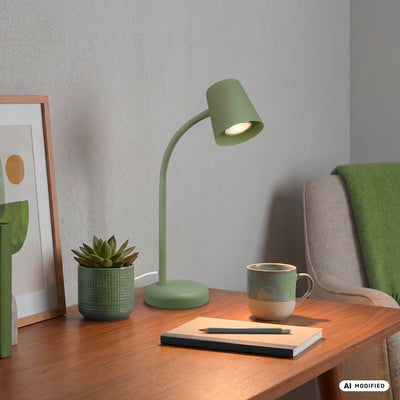 Briloner skriva - Tischlampe - Schreibtischlampe - mit Kabel - drehbare Tischlampe - exkl. gu10 – 13 x 38,5 cm – grün