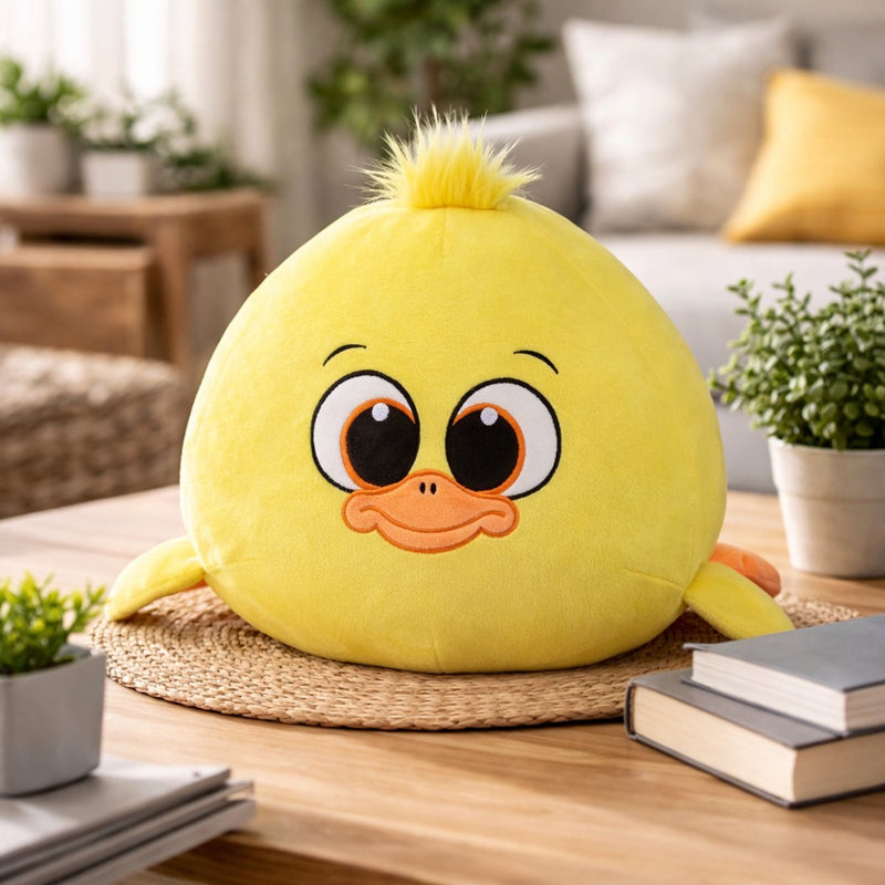 Eddy Toys Plüsch Ente Kuscheltier Tier 40 cm – Weiche Kuscheltier Ente mit großen Augen – Gelbes Kuscheltier für Baby und Kind – Ente Kuscheltier für Jungen und Mädchen – Süßes Tier Kuscheltier Geschenk