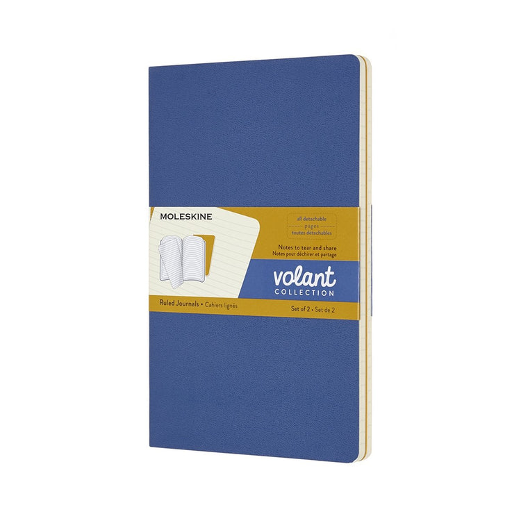 Moleskine Volant-Notizbücher – groß – liniert – blau-gelb