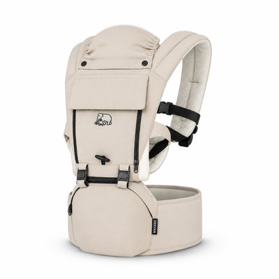 Deryan Pack Ergonomische Babytrage – Babytrage + Aufbewahrungsfächer – Sand