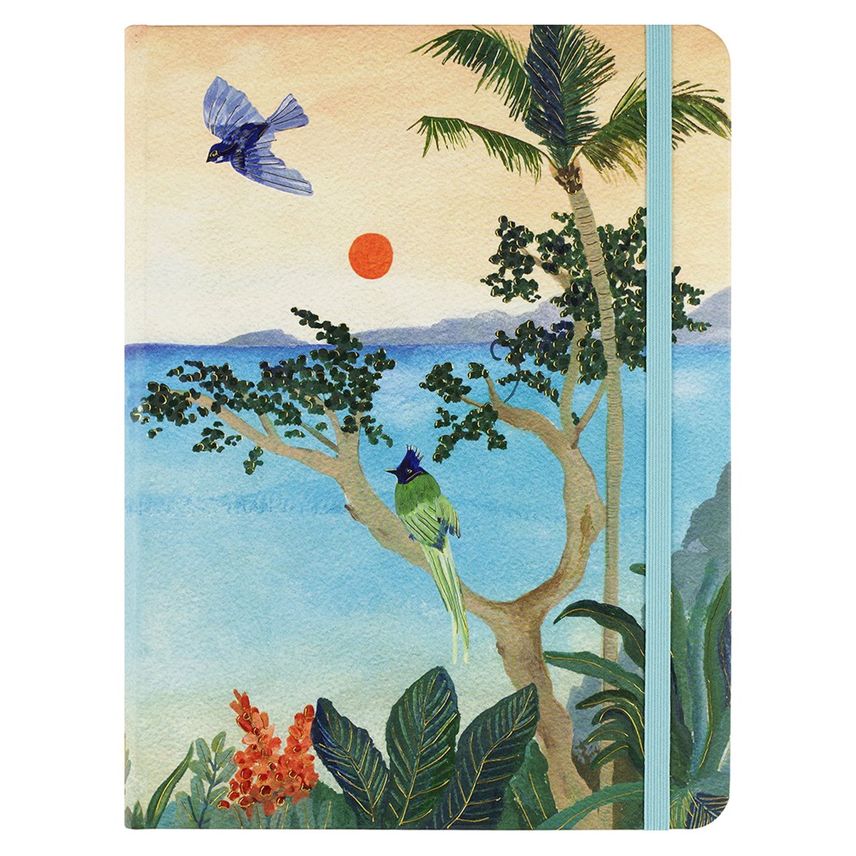 Peter Pauper mittelgroßes Notizbuch – tropisches Paradies – mit elastischem Verschluss – 16 x 21 cm