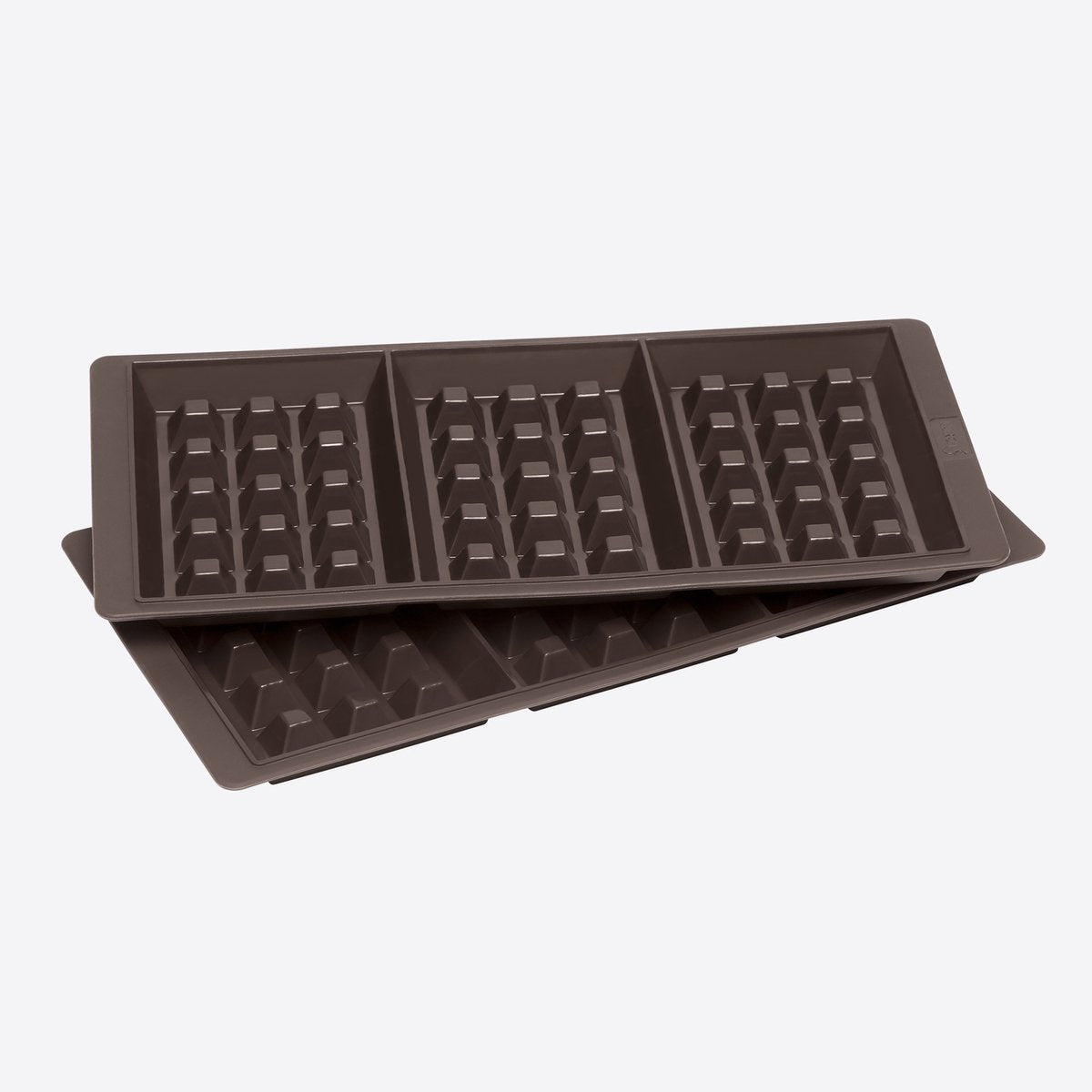 Lurch – Flexiform – Set mit 2 Waffelformen für 3 Waffeln – Silikon – braun – 29 x 14,5 cm