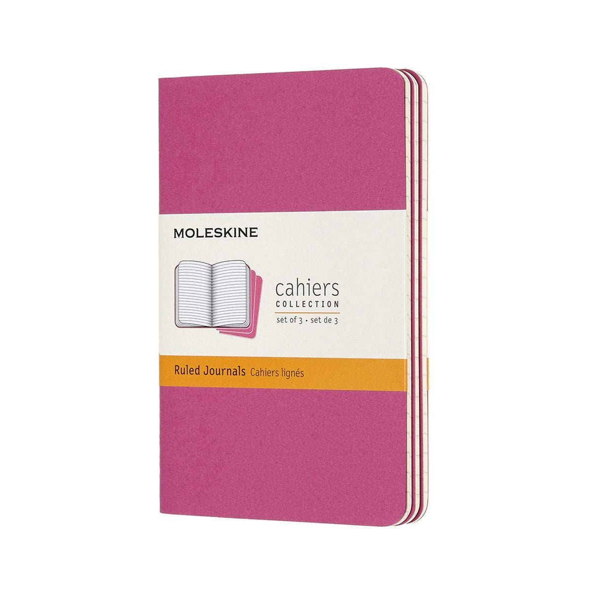 Moleskine Cahier-Tagebücher – Taschenformat – liniert – Rosa – 3er-Set