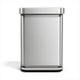 Simplehuman rechteckiger Treteimer – 55 l – mit Beutelhalter – silberner Edelstahl