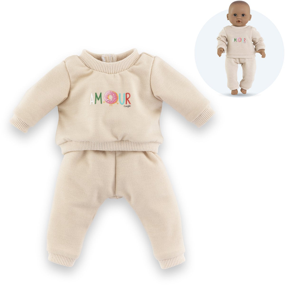Corolle Beige Tracking -Anzug für Baby Pop, 30 cm