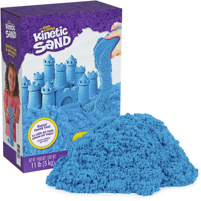 Kinetischer Sand – Mega-Box mit 5 kg formbarem blauen Spielsand, Großverpackung für sensorisches Spielzeug und Füllung für sensorisches Box-Basteln