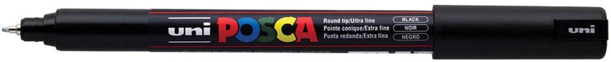 Posca Markierungsstift Filzstift PC-1MR schwarz (6 Stück)