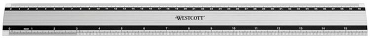 Westcott ruler - 40 cm 16 inch - aluminum - with anti-slip - ac-e10192