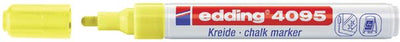 Edding Kreidemarker 4095 rund neongelb 2-3mm | Umkarton mit 10 Stück | 10 Stück