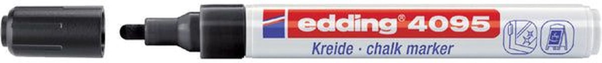 Edding Kreidemarker 4095 rund schwarz 2-3mm | Umkarton mit 10 Stück | 10 Stück