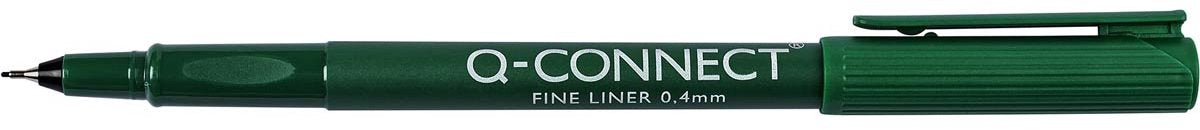 Q-connect Fineliner, 0,4 mm, Box à 10 Stück, grün