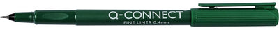 Q-connect Fineliner, 0,4 mm, Box à 10 Stück, grün