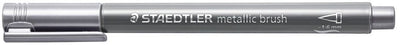 Staedtler - Metallic-Pinselstift - mit Pinselspitze - Silber - Schachtel mit 10 Stück