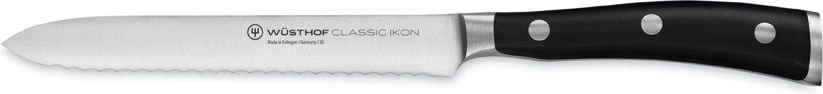 Wusthof - klassisches Ikon-Wurstmesser mit Wellenschliff 14 cm