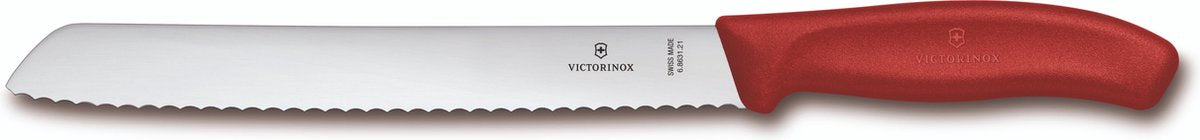 Victorinox Schweizer klassisches Brotmesser – 21 cm – Edelstahl PP-Kunststoff – Rot