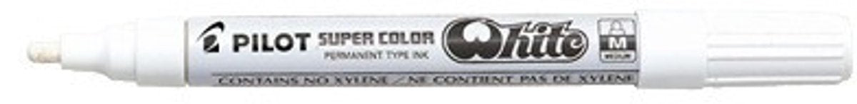 4230 12 x Filzstift Pilot Super * Lackmarker rund 2mm * weiß * sc-w-m