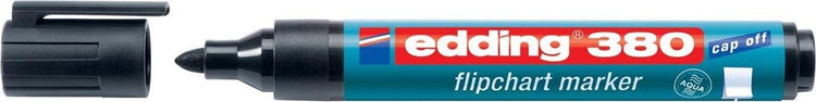 Edding 380 Filzstift - Flipchartmarker mit Rundspitze - 1,5-3 mm - Schwarz - 1 Stück