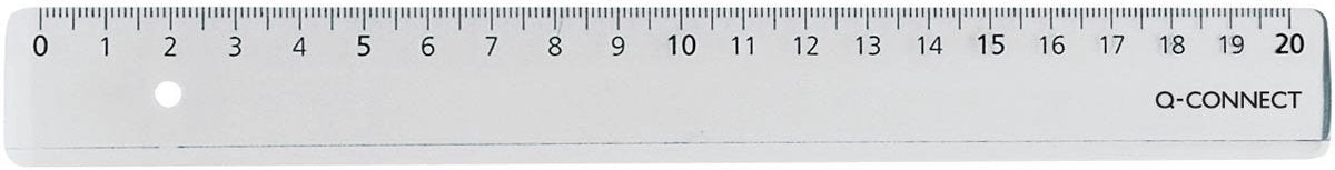 Q-connect Messlatte, transparentes Polystyrol, 20 cm, 20 Stück