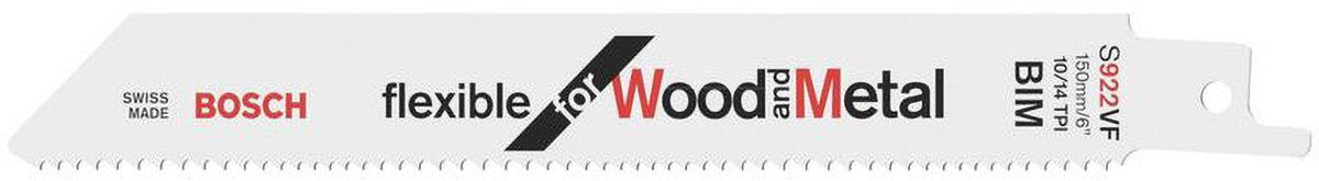 Bosch - Säbelsägeblatt S 922 VF flexibel für Holz und Metall - 5 Stück