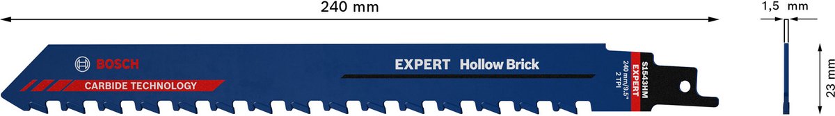 Bosch 2608900414 Expert Säbelsägeblatt S1543HM Hohlziegel