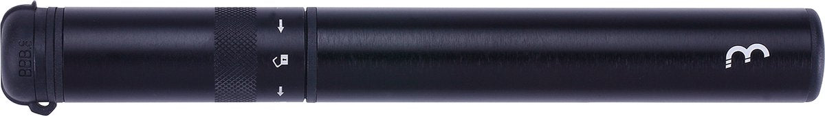 BBB Cycling Samurai Mini-Fahrradpumpe – leistungsstark und kompakt – Mini-Pumpe für Rennrad – 9 bar – Schwarz – 21 cm – BMP-50