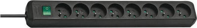 Brennerstuhl Eco-Line Steckdose mit Schalter 8-fach schwarz 3m h05vv-f 3g1,5 *fr*