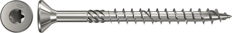Fischer Spanplattenschraube 5x60mm - Flachkopf - Edelstahl A4 - Teilgewinde - T20 - 40566 (pro 200 Stück)