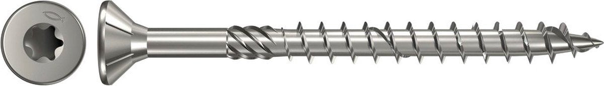 Fischer Spanplattenschraube 5x60mm - Flachkopf - Edelstahl A4 - Teilgewinde - T20 - 40566 (pro 200 Stück)
