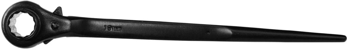 Geko Gerüstbau-Ratschenschlüssel – 19 22 mm – langer Griff – schwarz oxidiert