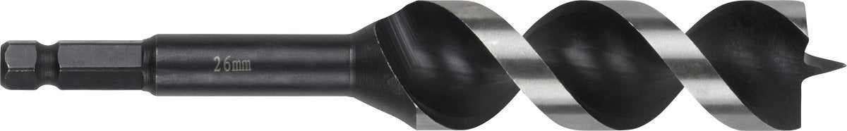 Wolfcraft – 26-mm-Schlangenbohrer für Holzbalken – 165 mm – Holzbohrer mit Sechskantschaft – Sechskant – Bohrer für Holz – 7139000