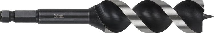 Wolfcraft – 26-mm-Schlangenbohrer für Holzbalken – 165 mm – Holzbohrer mit Sechskantschaft – Sechskant – Bohrer für Holz – 7139000