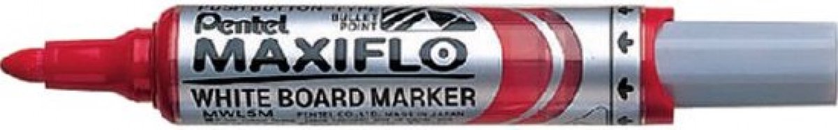 Pentel - Filzstift MWL5m Maxiflo Whiteboard rot 3mm | 12 Stück