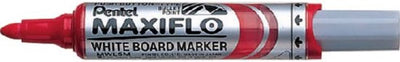 Pentel - Filzstift MWL5m Maxiflo Whiteboard rot 3mm | 12 Stück
