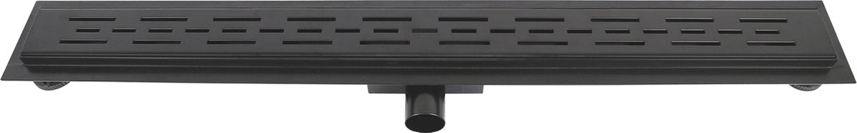 Differnz Duschrinne – 7 x 7 x 80 cm – mit Flansch – Edelstahl schwarz