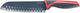Westmark Santoku knife kitchen knife, blade length 17 cm, wide blade with dimples, with blade protector, stainless steel plastic, anthracite red, 14562270