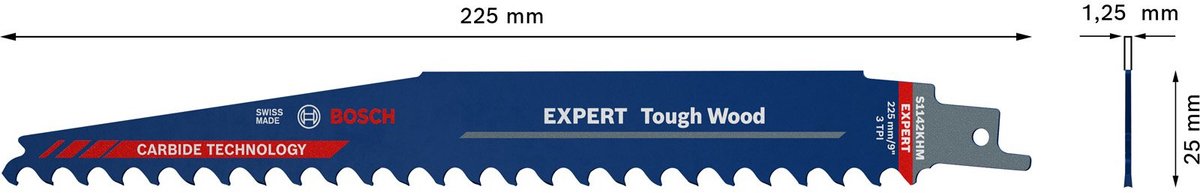 Bosch 2608900403 Expert Säbelsägeblatt S1142KHM für hartes Holz