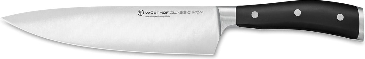 Wüsthof Wüsthof Classic Ikon Kochmesser – 20 cm – geschmiedeter Edelstahl – ergonomisch genieteter Griff – ideal zum Schneiden, Hacken und Zerkleinern von Fleisch, Fisch, Gemüse und Obst