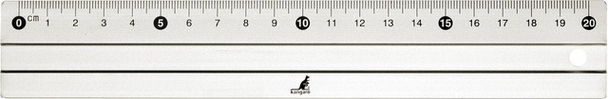 Kangaro-Lineal – 20 cm – Aluminium – mit Gummieinlage – k-760020