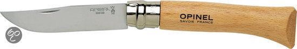 Opinel Taschenmesser Edelstahl - Holzgriff - Virobloc-Verschluss - Nr. 10