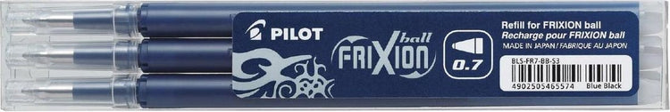 Pilot-Set mit 3 Stück – Mine Frixion Ball 0,7 – Schwarzblau – mittlere Spitze