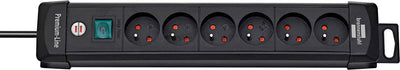 Brennerstuhl premium-line Steckdosenleiste | 6-fach | schwarz | 3m h05vv-f 3g1,5 | fr be - 1951164100
