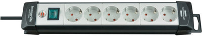 Brennerstuhl premium-line Steckdosenleiste 6-fach schwarz hellgrau 3m h05vv-f 3g1,5